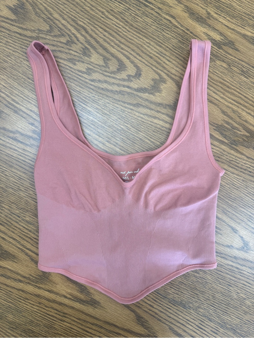 Out From Under Urban Outfitters Womens M/L Pink Ribbed Crop Tank Top Y2K